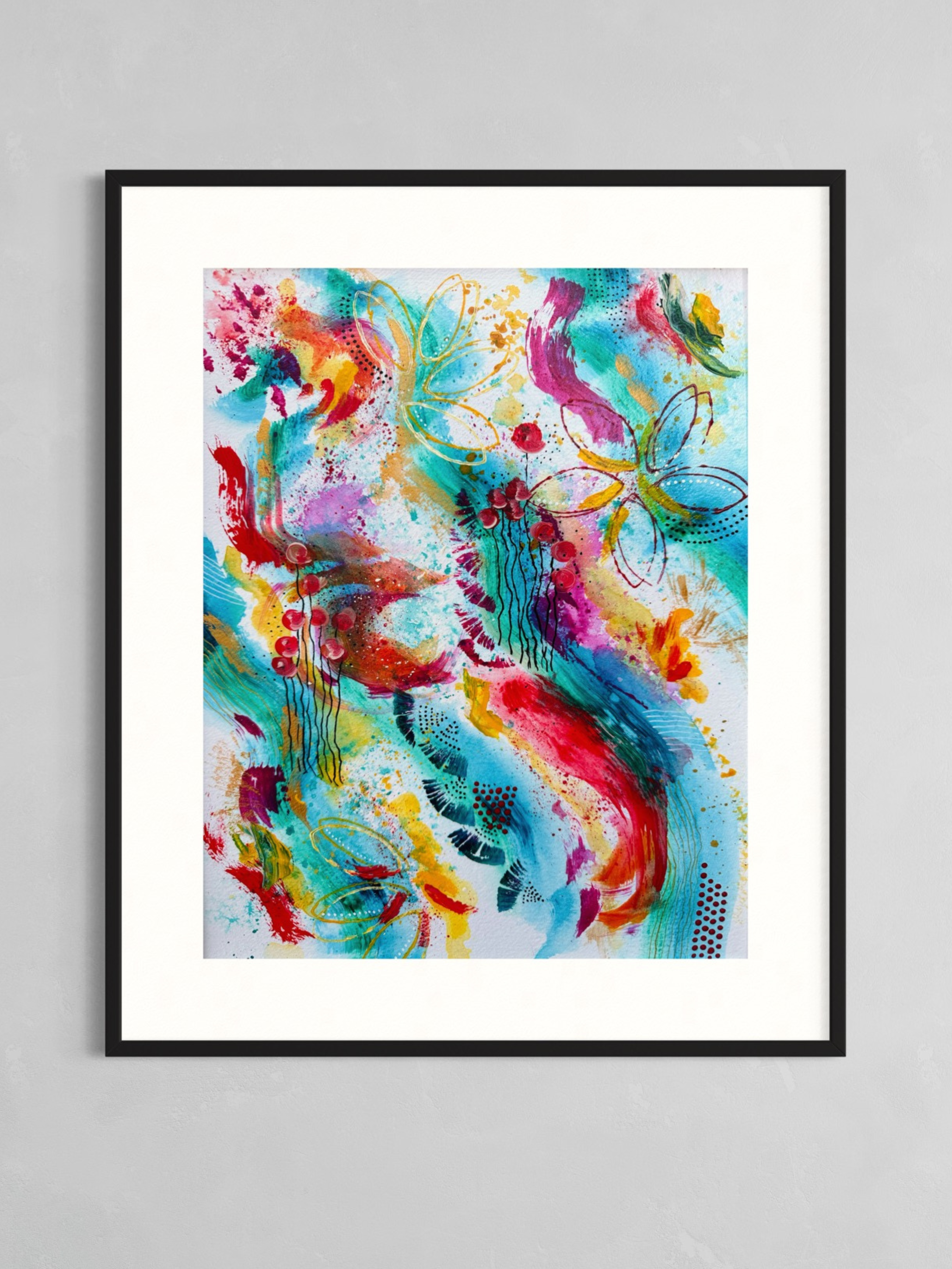 'Vivir La Vida' </strong><br><small><i> Abstract acrylic on paper </i></small>