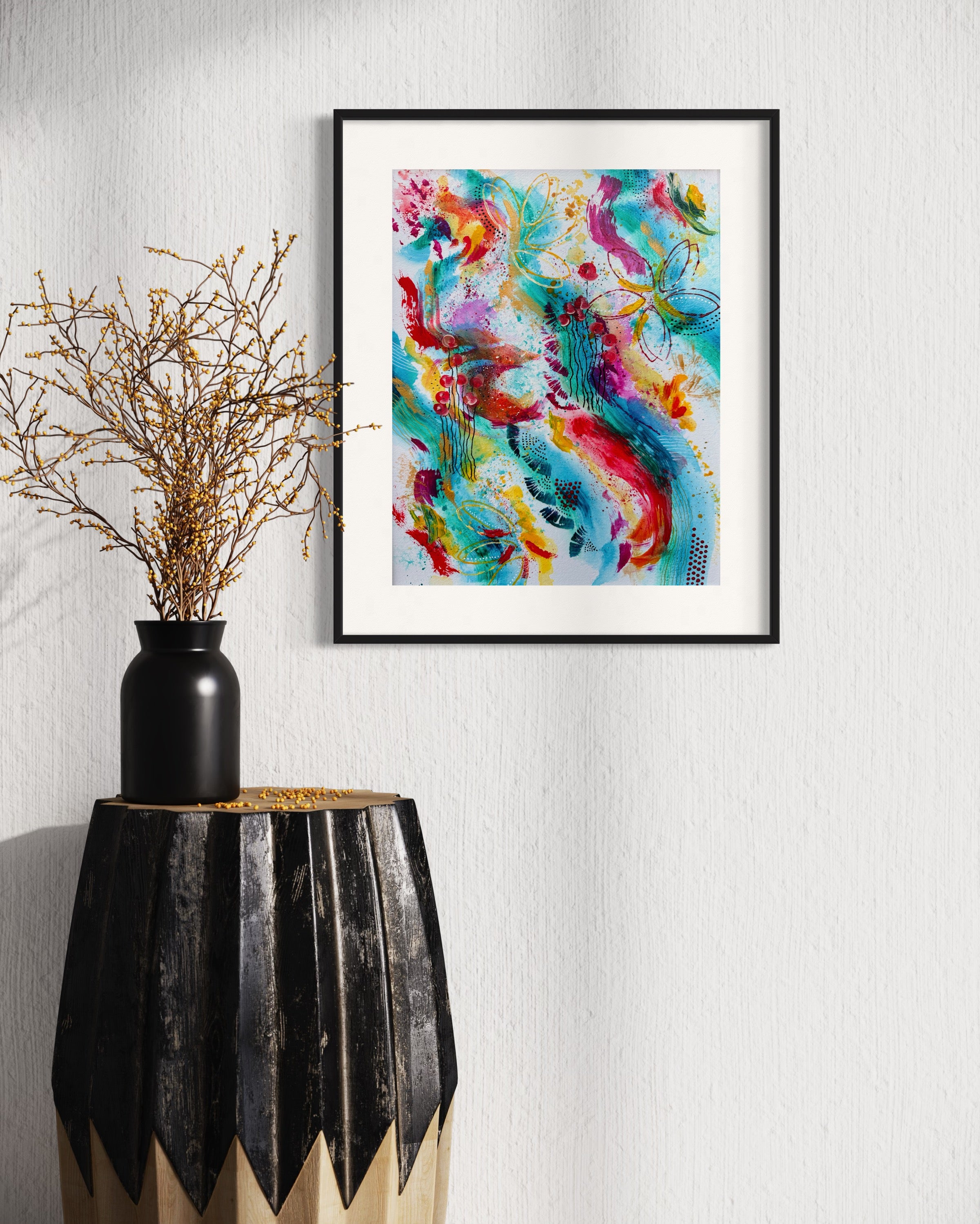 'Vivir La Vida' </strong><br><small><i> Abstract acrylic on paper </i></small>