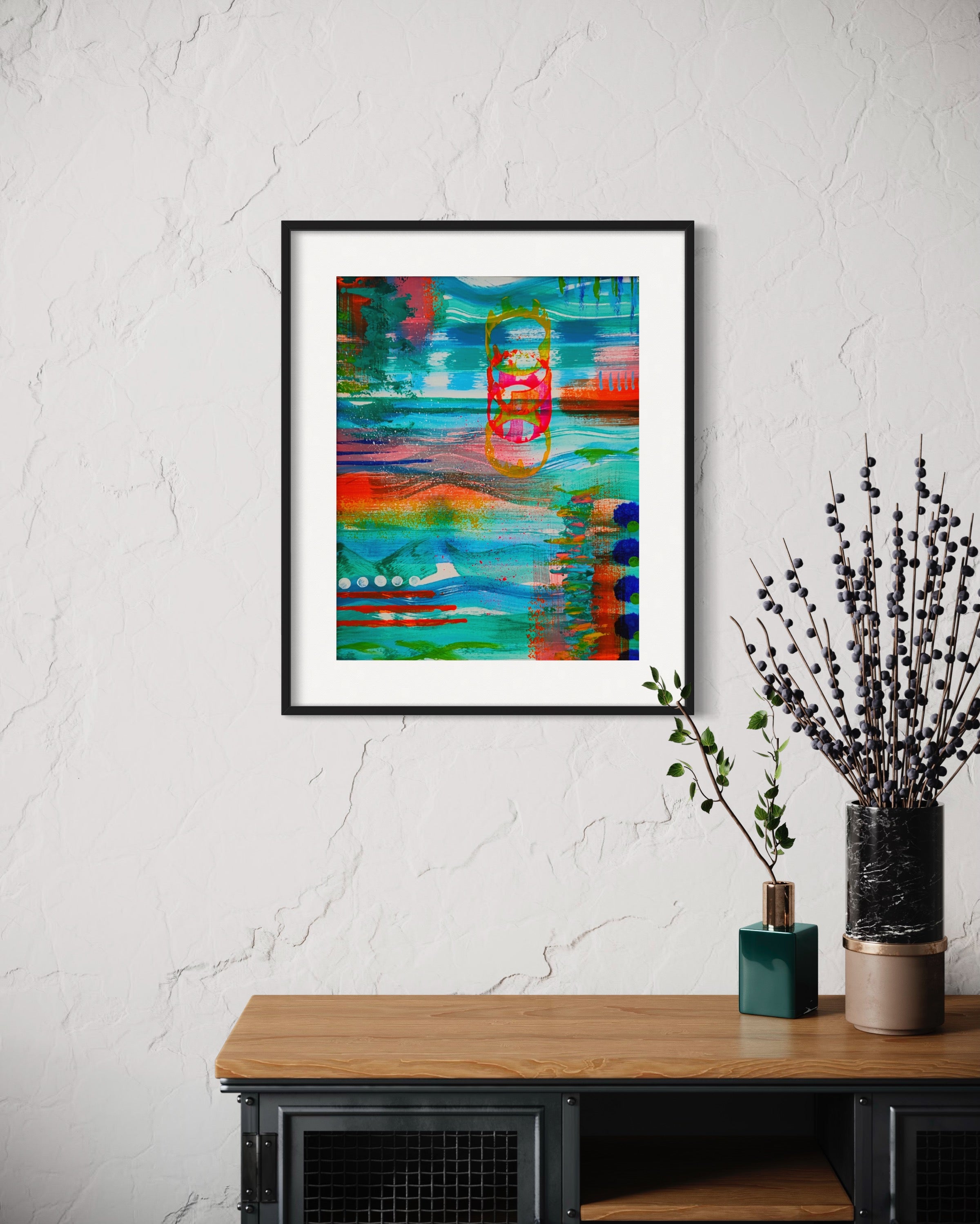 <strong> 'Under the Sea' </strong><br><small><i> Abstract acrylic on paper </i></small>