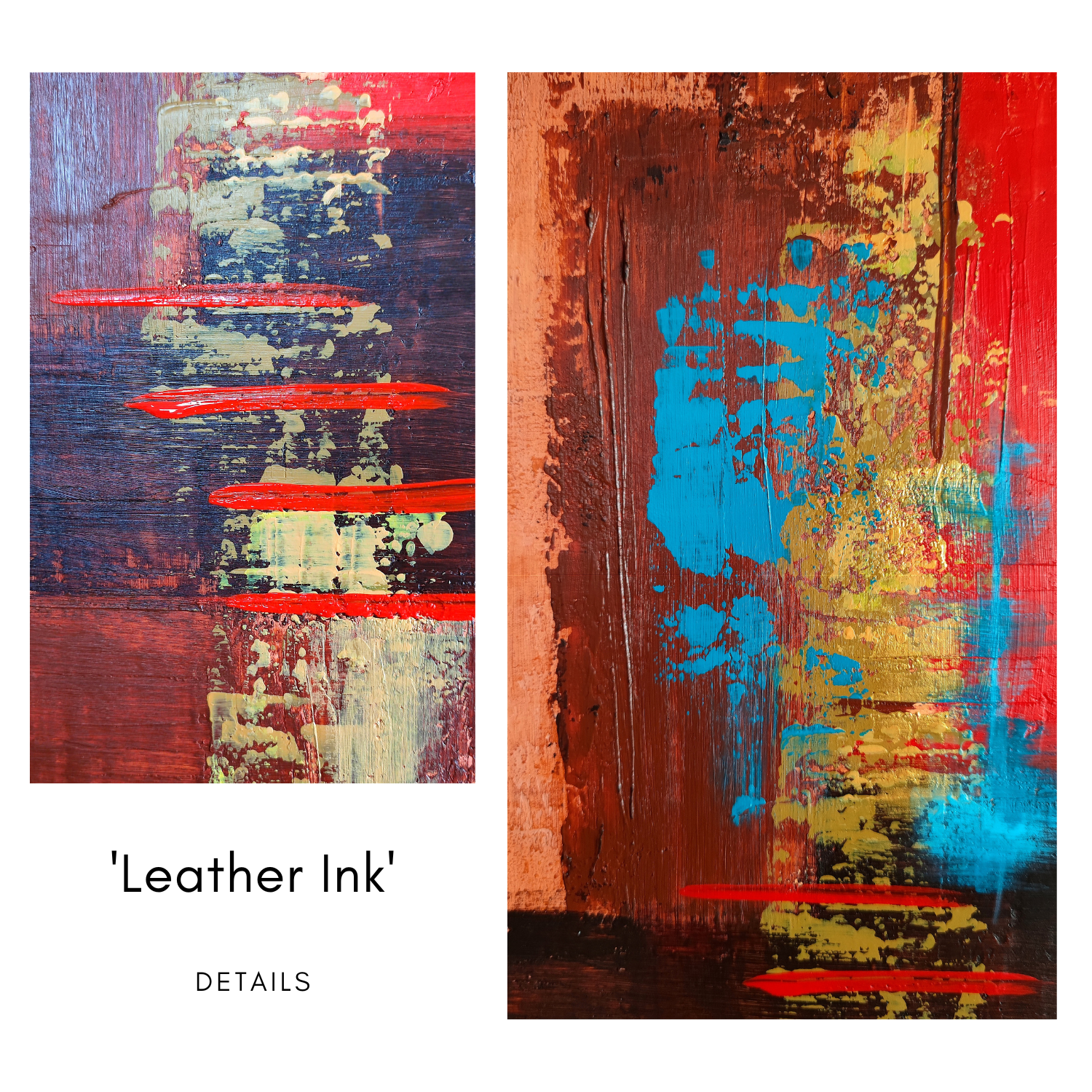 <strong> 'Leather Ink'  </strong><br><small><i> Abstract acrylic on canvas </i></small>