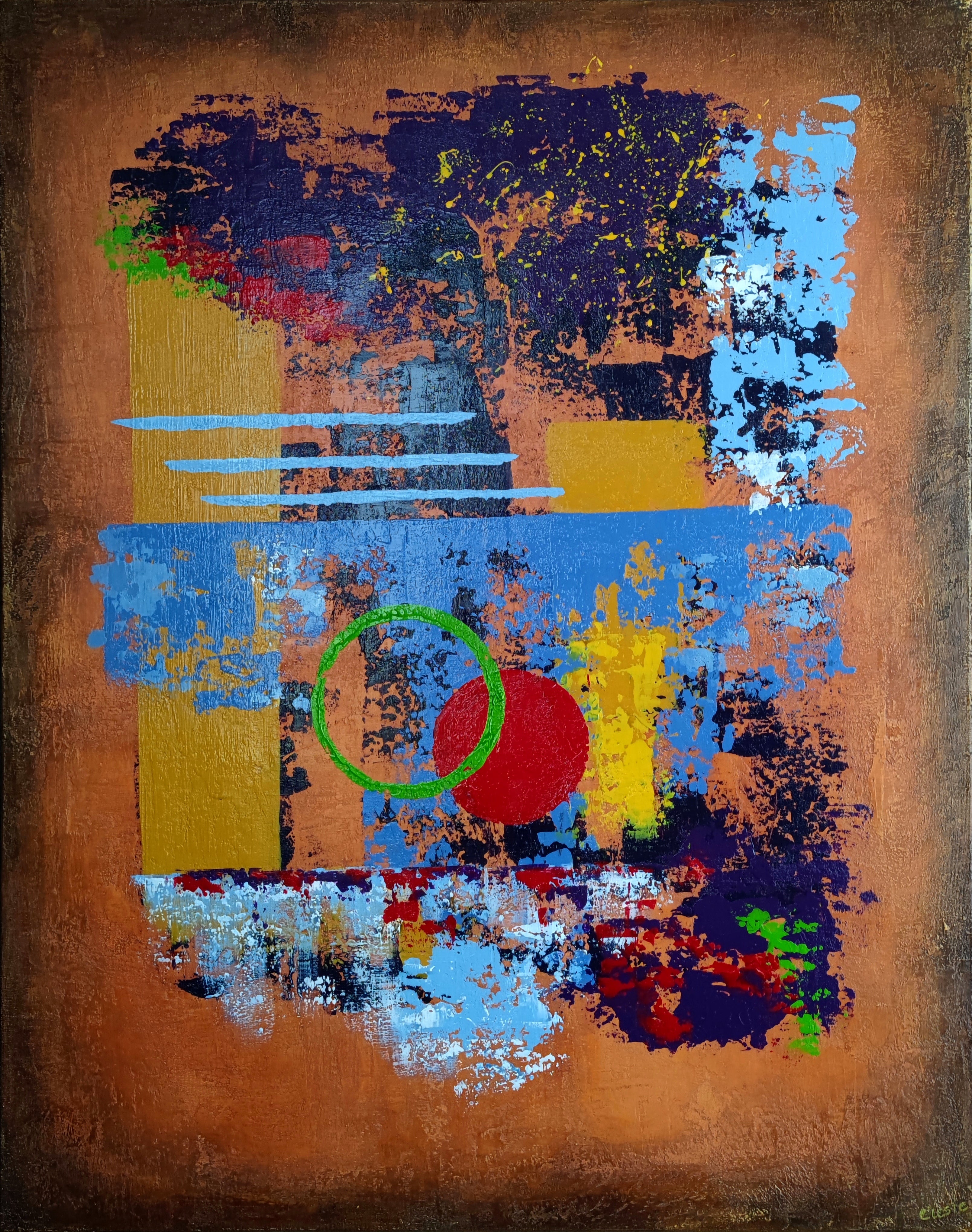 <strong> 'Plums in Chocolate' </strong><br><small><i> Abstract acrylic on canvas </i></small>