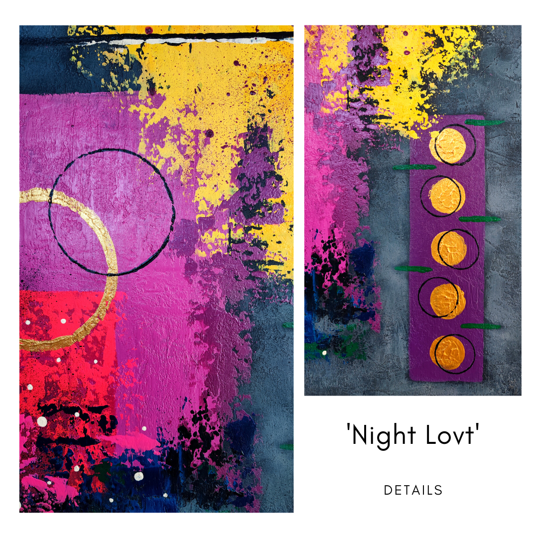 <strong> 'Night LoVt' </strong><br><small><i> Abstract acrylic on canvas </i></small>