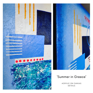 <strong> 'Summer in Greece' </strong><br><small><i> Abstract acrylic on canvas </i></small>