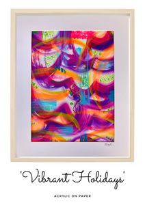<strong> 'Vibrant Holidays' </strong><br><small><i> Abstract acrylic on paper </i></small>