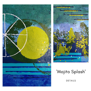 <strong> 'Mojito Splash' </strong><br><small><i> Abstract acrylic on canvas </i></small>