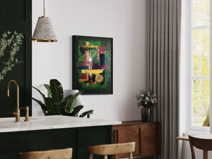 <strong> 'Urban Jungle'  </strong><br><small><i> Abstract acrylic on canvas </i></small>